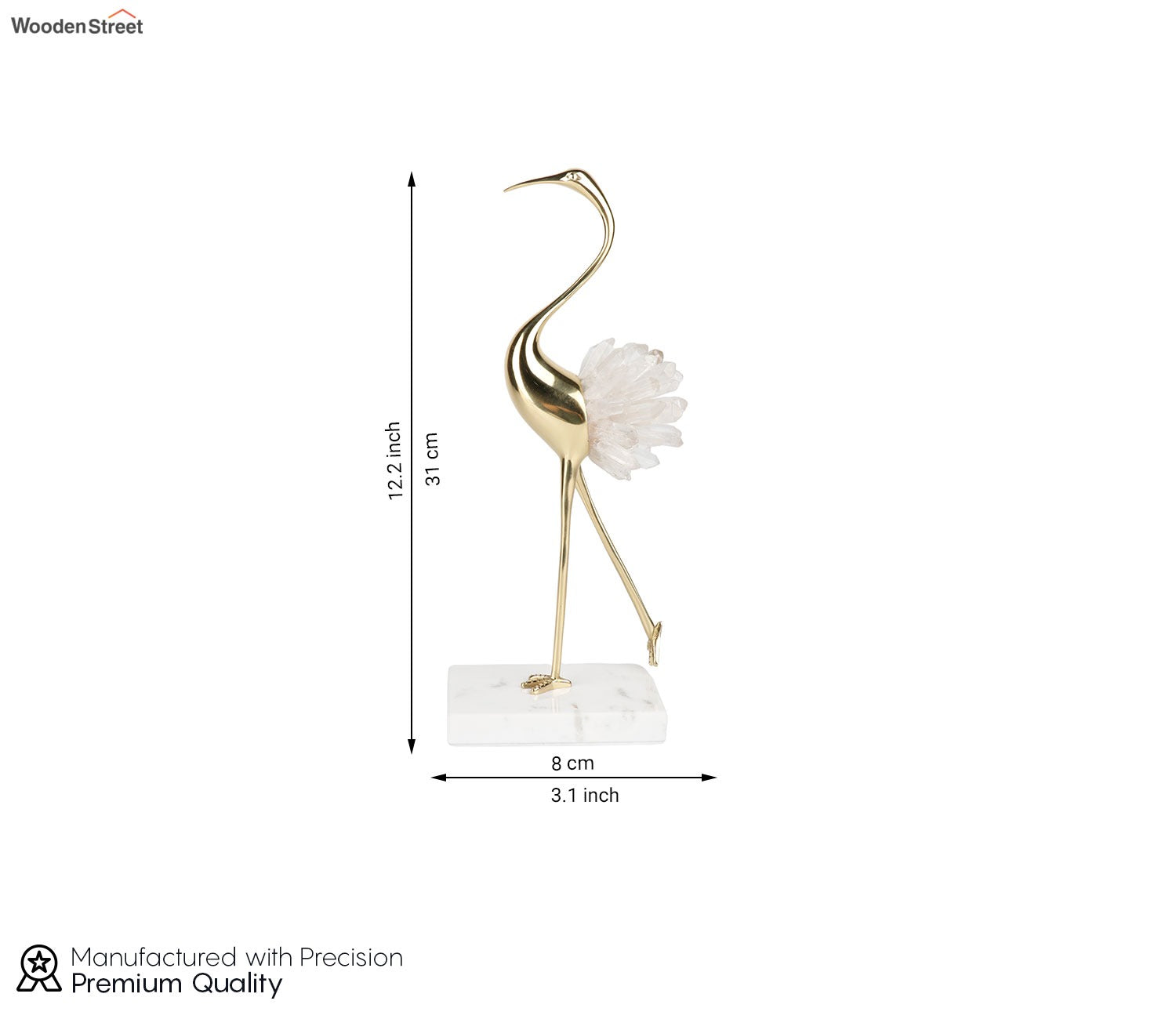 White Wonders Crane Table Decor Figurine (M, White)