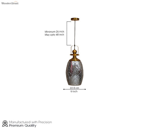 Sylvia Glass Lampshade Hanging Lights (Smokey Grey)