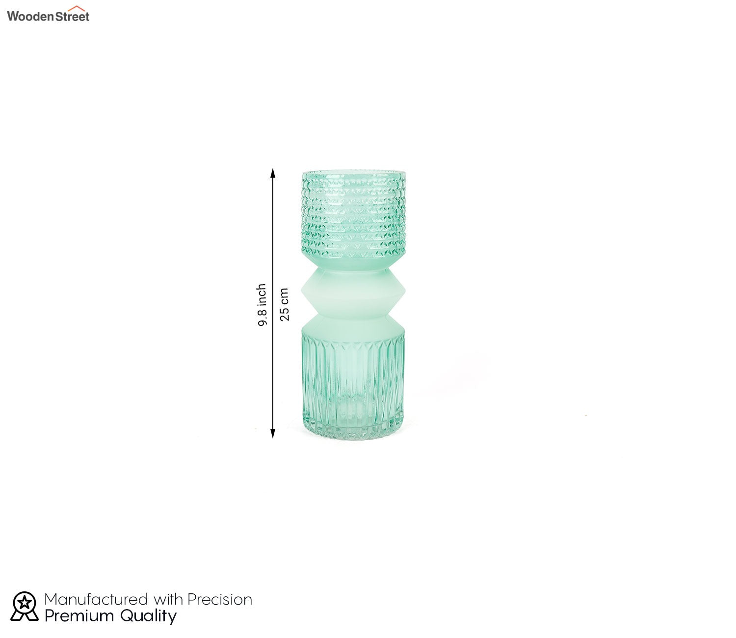 Floral Pottery Glass Vase (Green)