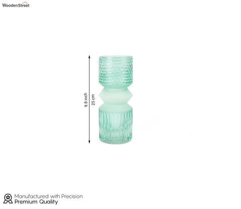 Floral Pottery Glass Vase (Green)