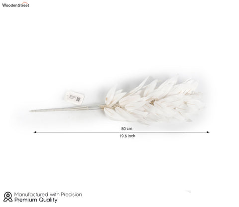 Wholesome Feathers Artificial Plant Plastic Iron Leaf- Set Of 3 (White)