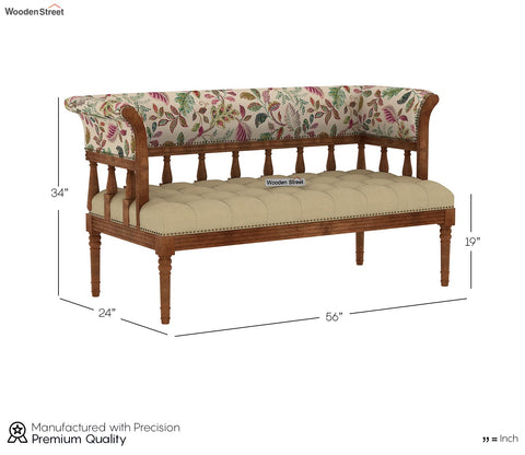 Reyes Bench With Back Rest (Cotton, Rosy Leaf)