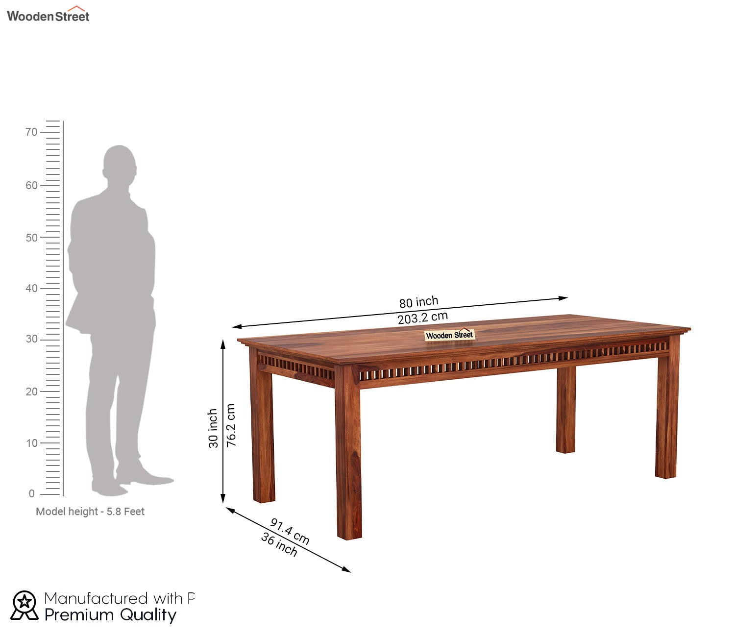 Adolph 8 Seater Dining Table (Honey Finish)