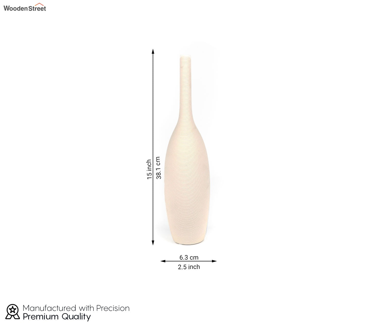 Eternity White Ceramic Long Vase
