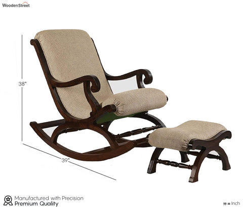 Jude Rocking Chair with Foot Rest and Cushion