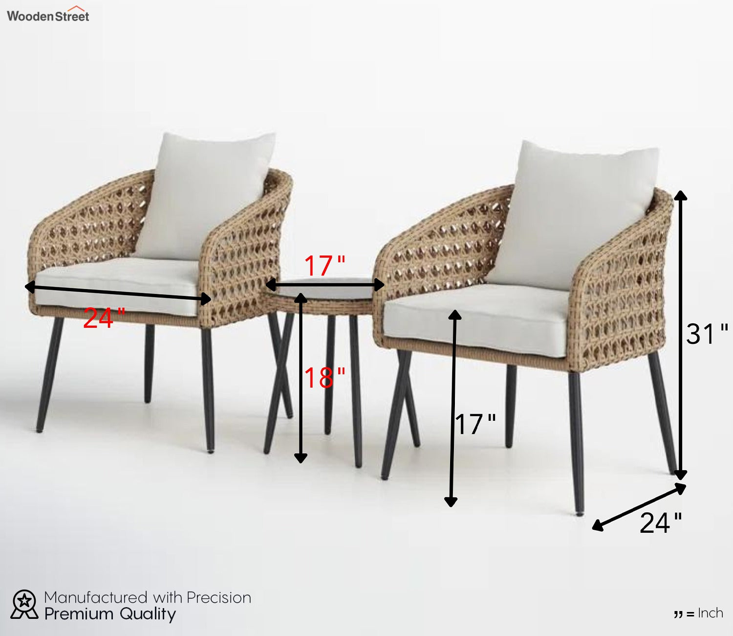 Beige 2 Chairs With Table And Off White Cushions Patio Set