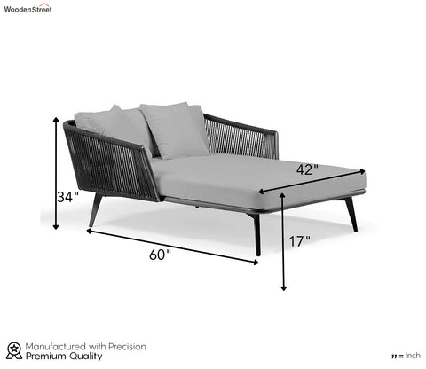 Black Unique Outdoor Daybed With Grey Cushions