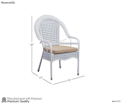 Rattan And Wicker 2 Seater Set With Table Set (White)