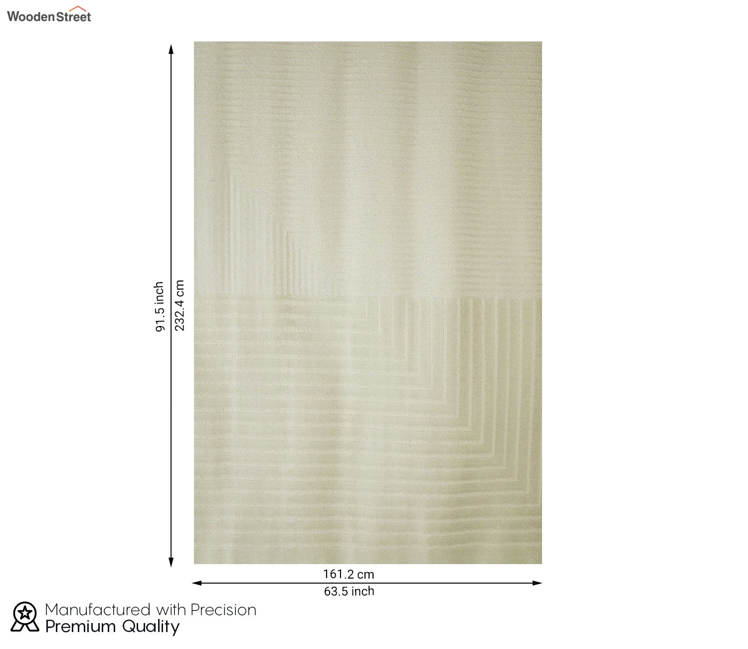 Cosmo Beige Plain Solid carpet (7.5 x 5 Feet)