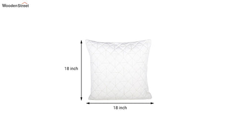 Velvet Quilted Cushion Cover - Set Of 1 (Ivory, 18 x 18 inch)