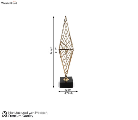Whimsical Rhombus Console Table Decor (L, Gold)
