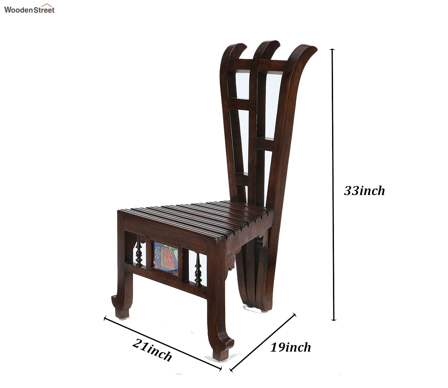 Vitta Slipper Chair in Striped Wood style finished in Walnut Colour