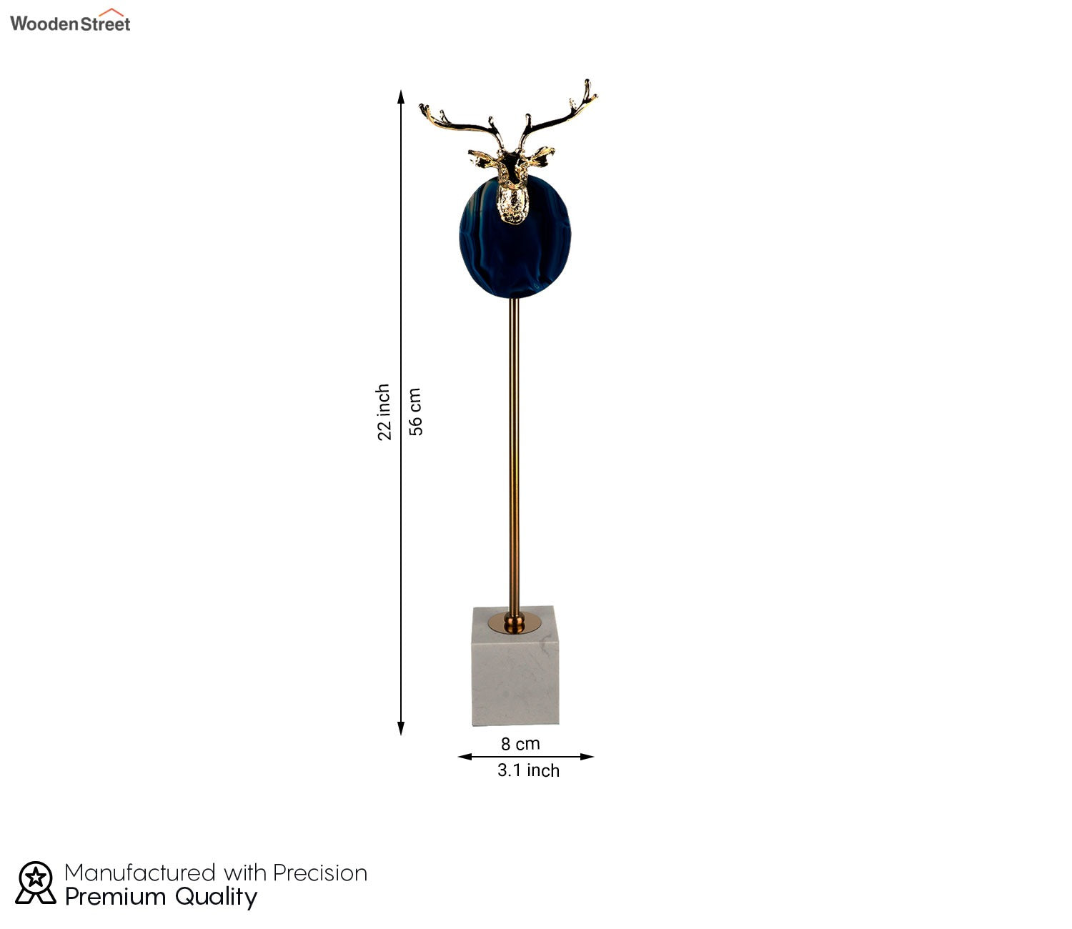 Timeless Deer Charms Alloy Figurine (Gold, L)