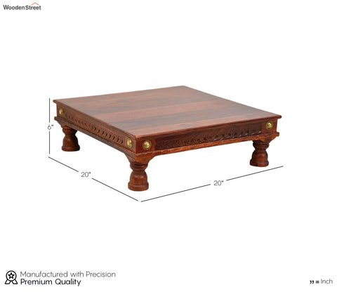 Brown And Gold Wooden Chowki