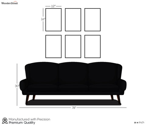 Paris Set of 6 Wall Frame (Rectangle, Black, 12x16, Matte Paper)
