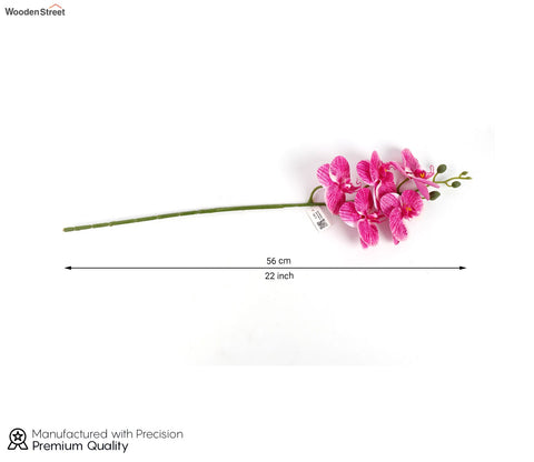 Bloom Artificial Orchid Flower Stick- Set Of 5 (Pink)