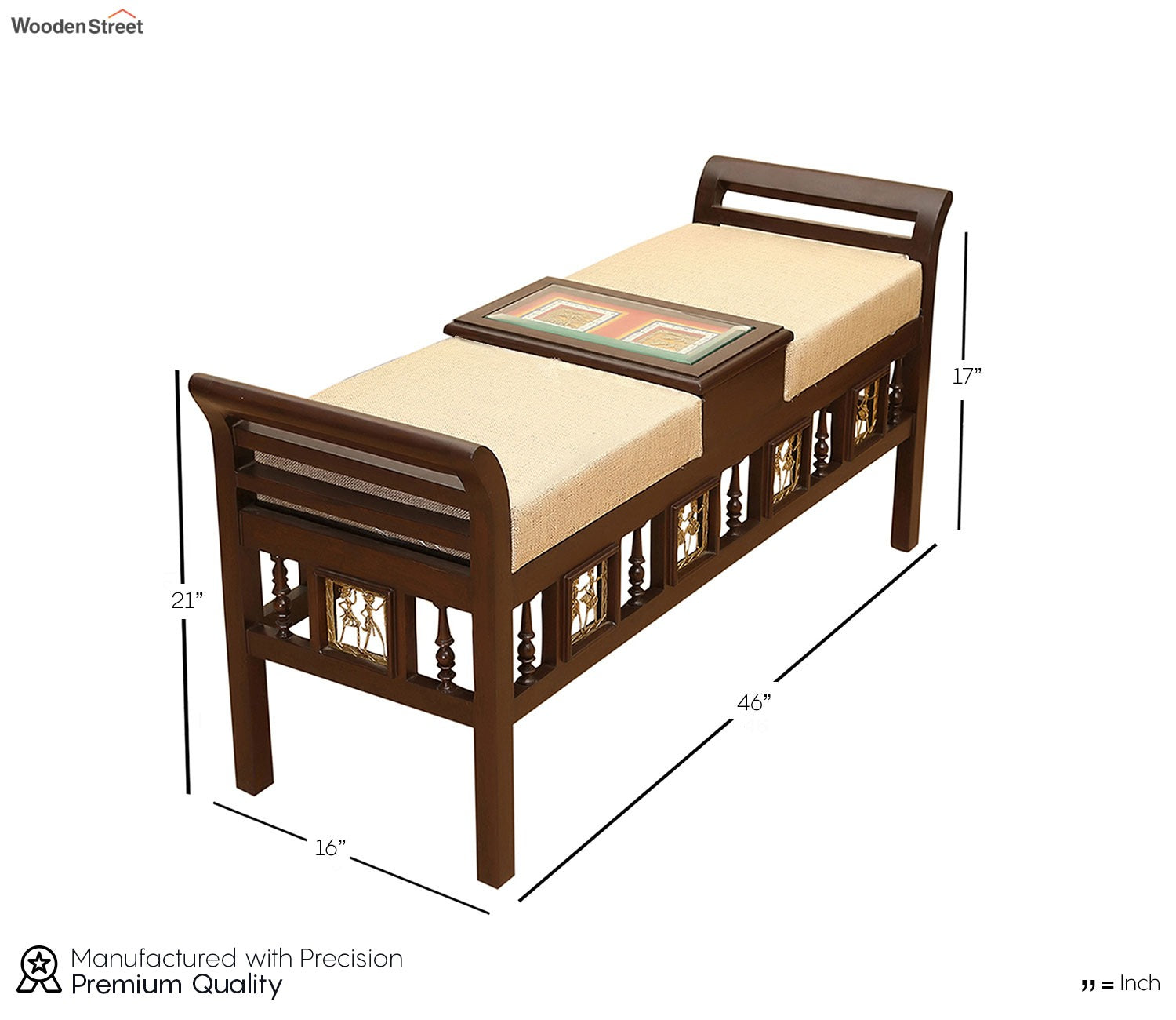 Caya Recamier in Teakwood with Walnut Finish