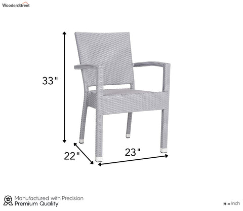 Silver Grey Rattan And Wicker Patio Chair (Set Of 2)