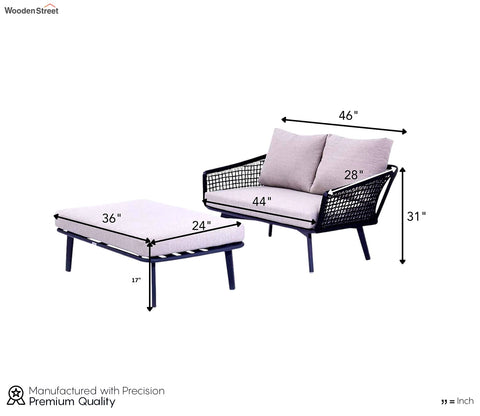 Stylish Black Rope Outdoor Furniture Set