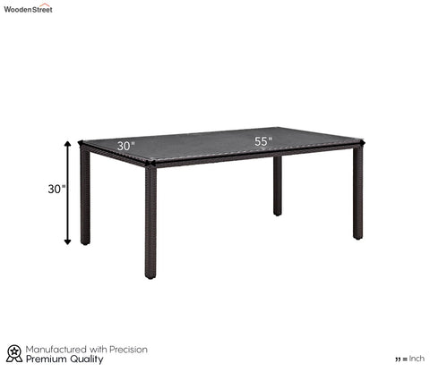 Black Rattan And Wicker Outdoor Dinning Set With Off White Cushions