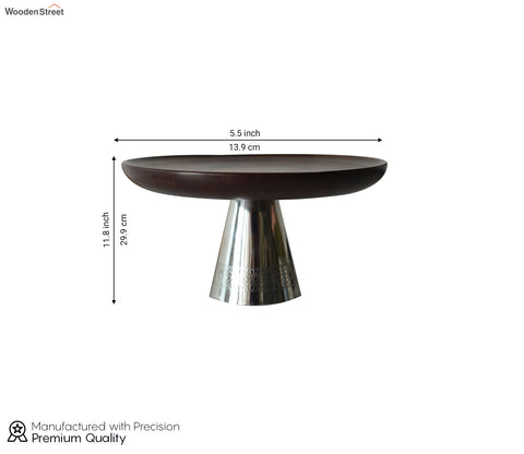 Ranier Wooden Serving Plate with Metal Base