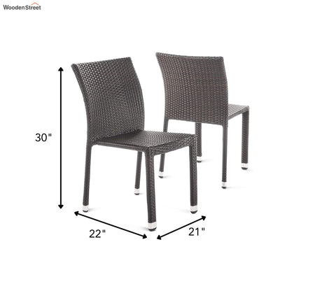 Dark Brown Rattan And Wicker Outdoor Chairs (Set Of 2)