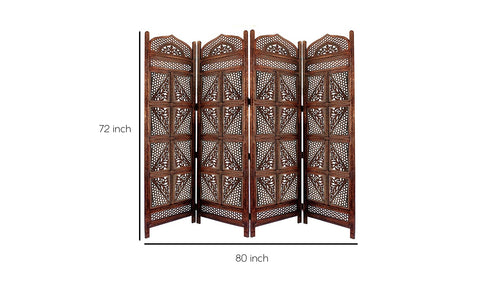 Ziya 4 Panel Carved Wooden Partition