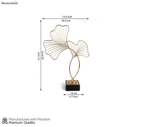 Sleek Petals Table Decor Ornament (L, Gold)