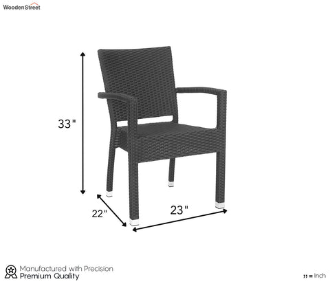 Black Rattan And Wicker Patio Chair (Set Of 2)