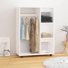 Trueliving 3 cabinet Open White wardrobe in Laminates Finish (1524MM X 609MM X 2438.4MM)