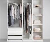 Trueliving 3 cabinet Open White wardrobe in Laminates Finish with Drawers (1524MM X 609MM X 2438.4MM)