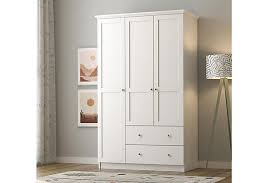 Trueliving 3 Door Fitted White wardrobe  in Laminates Finish With Drawers (1524MM X 609MM X 2438.4MM)