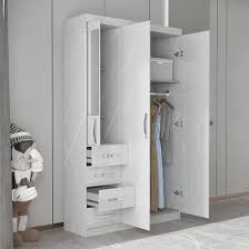 Trueliving 3 cabinet bespoke White wardrobe in Laminates Finish (1524MM X 609MM X 2438.4MM)