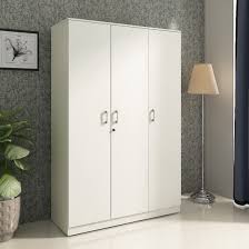 Trueliving 3 Door Fitted White wardrobe  in Laminates Finish (1524MM X 609MM X 2438.4MM)