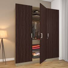 Trueliving 3 Door Loft Brown wardrobe in Laminates Finish (1524MM X 609MM X 2438.4MM)