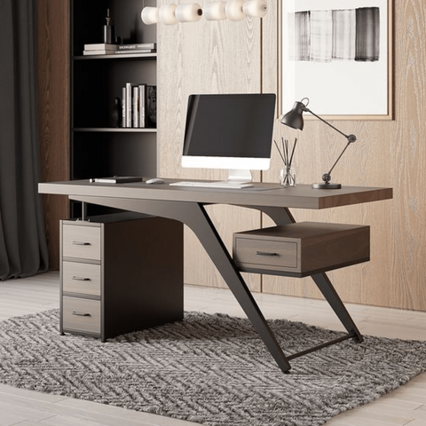 Trueliving Royal Wood Grey Office Table Living Room H 14 x W 33 x D 33