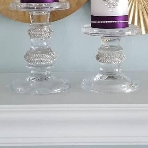Trueliving Real Glass Romance Feel Candle Holder ‎18 CM H To 41 CM H