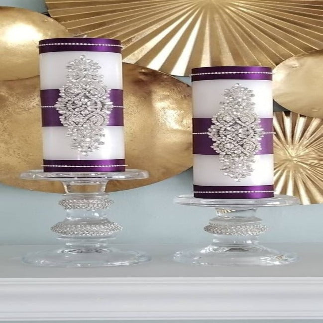 Trueliving Real Glass Romance Feel Candle Holder ‎18 CM H To 41 CM H