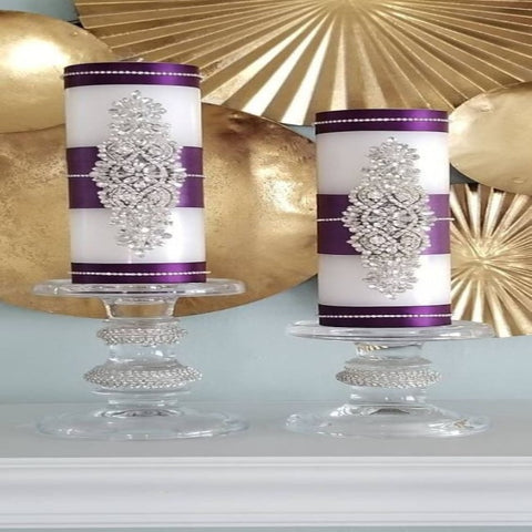 Trueliving Real Glass Romance Feel Candle Holder ‎18 CM H To 41 CM H