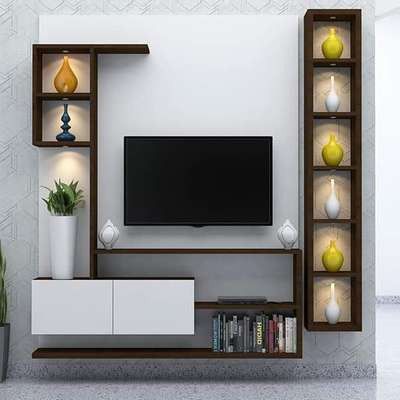 Trueliving Wall-Mounted Hearttouch Tv Unit with Shelf & Drawers 137.2 L x 33 W x 109.2 H