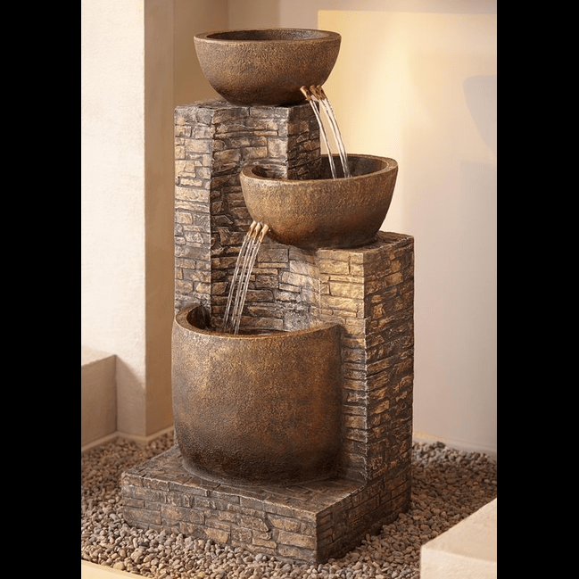 Trueliving Brown Modern Water Fountain Indoor 4 Ft X 1 FT