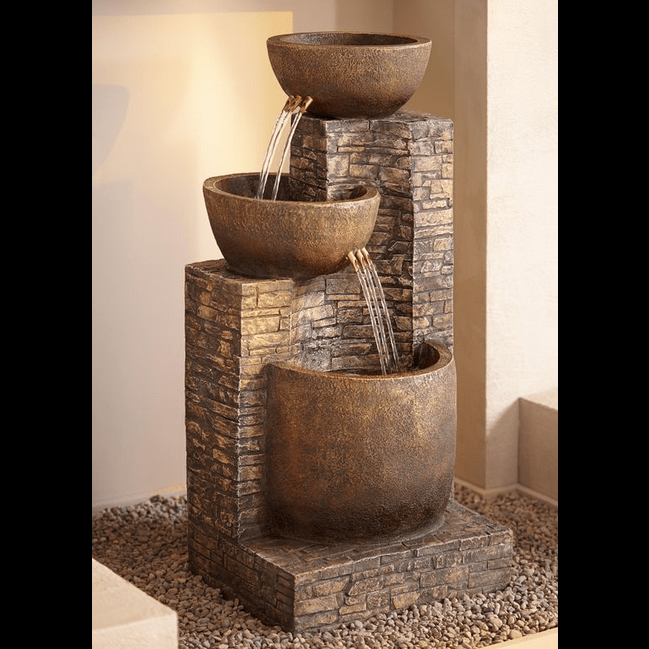 Trueliving Brown Modern Water Fountain Indoor 4 Ft X 1 FT