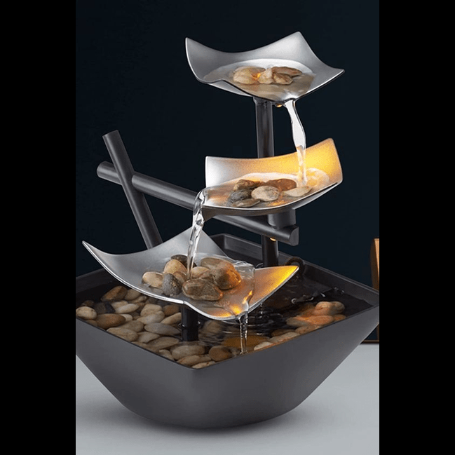 Trueliving Black Rose LED  Water Fountain Table Top ‎13L x 13W x 21H Centimeters