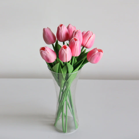 Pink Tulip Artificial Flower - Set of 5