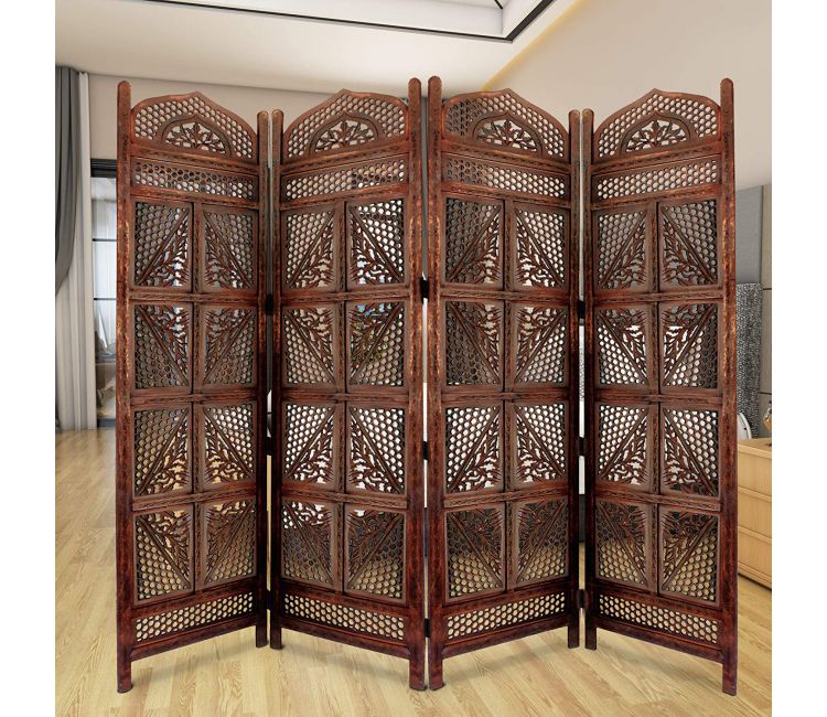 Ziya 4 Panel Carved Wooden Partition