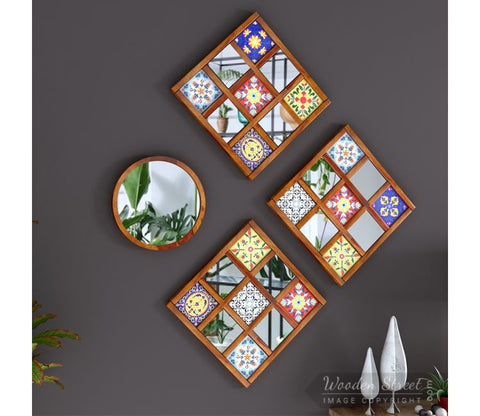 Bohemian Mirror Collage (Walnut Finish)