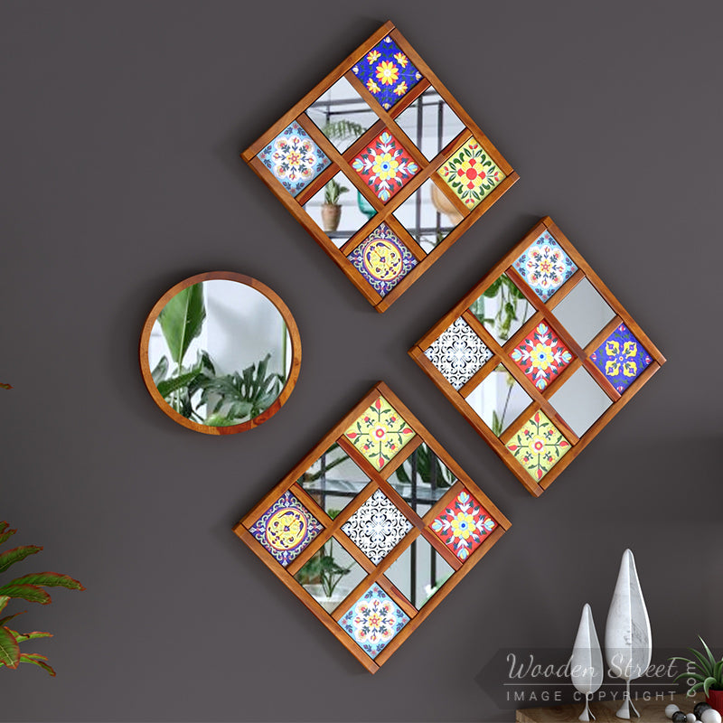 Bohemian Mirror Collage (Walnut Finish)