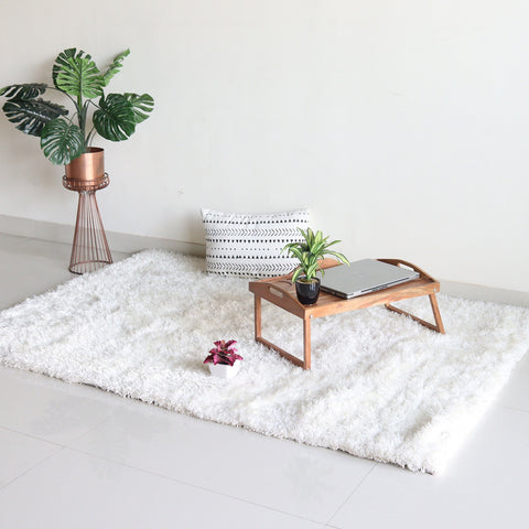 Ivory Soft Shaggy Carpet - 6 x 4 Feet