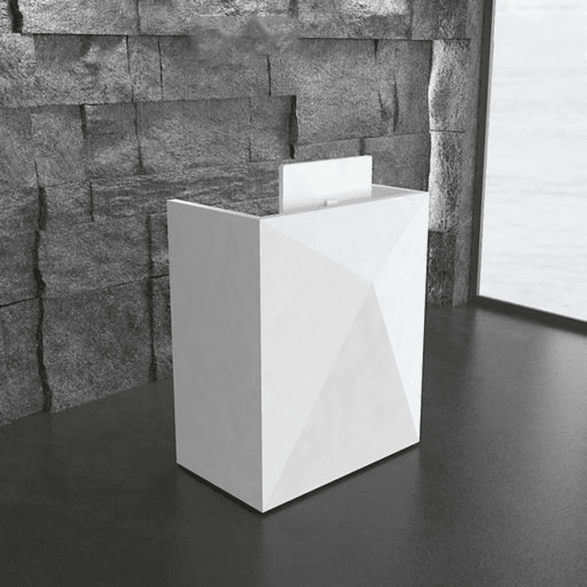 Trueliving White Small Standing Reception Table 30D x 100W x 155H Centimeters