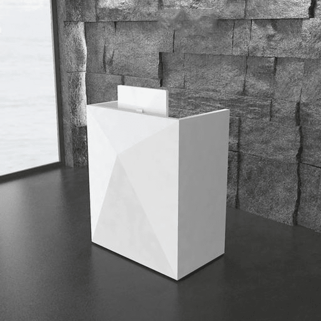 Trueliving White Small Standing Reception Table 30D x 100W x 155H Centimeters